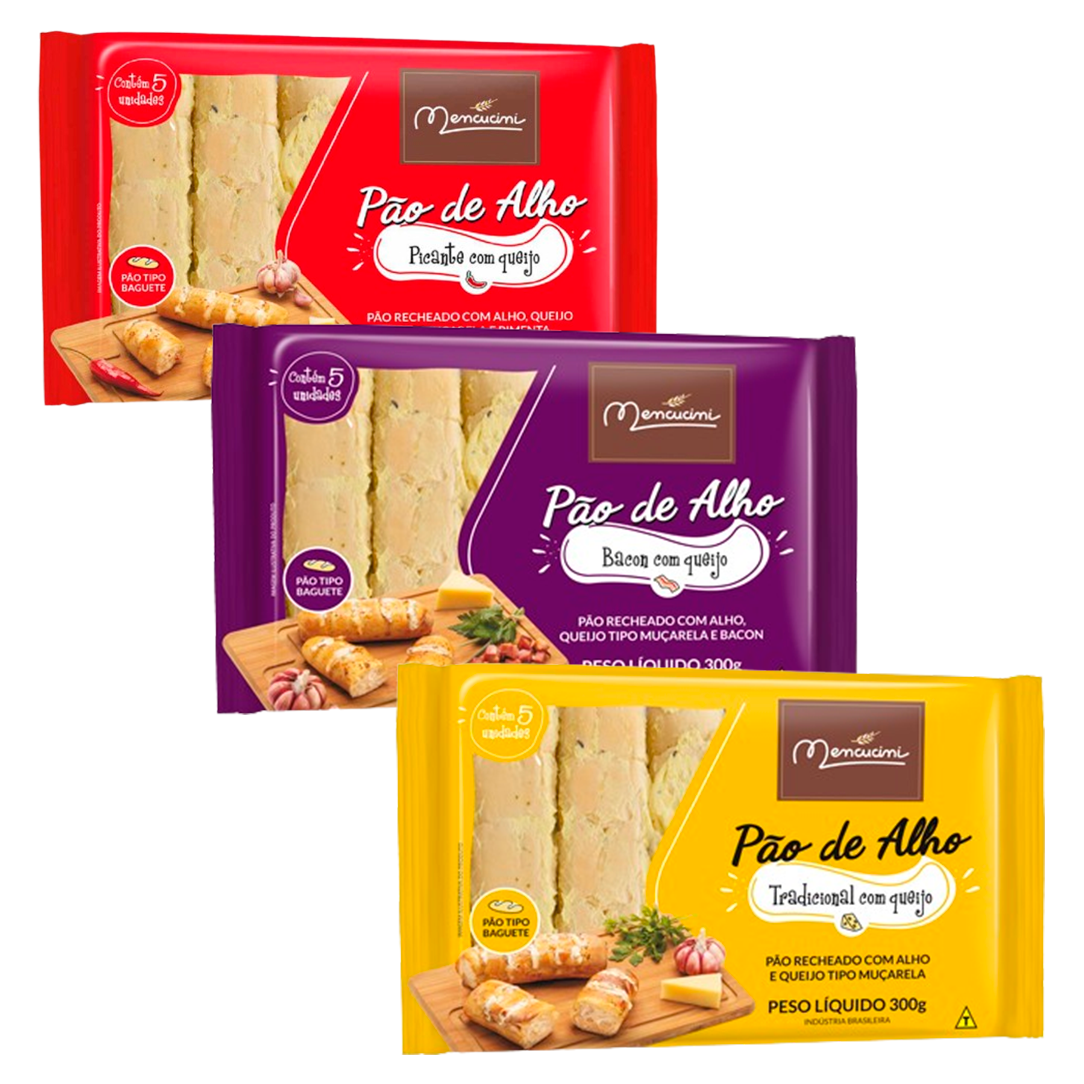 Pão De Alho Mencucini 300gr Sabores