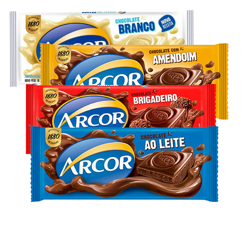 Chocolate Arcor Barra 80gr Sabores