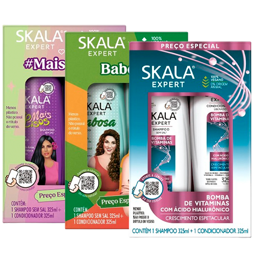 Kit Skala Shampoo 325ml E Condicionador 200ml Fragrâncias